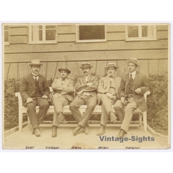 Generaldirektion / München?: 3. Mobilmachungstag 4.8.1914 Portrait 5 Männer (Vintage Photo)