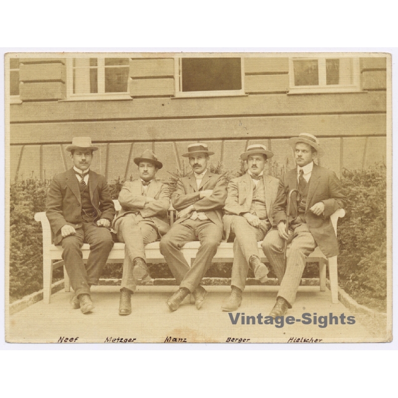 Generaldirektion / München?: 3. Mobilmachungstag 4.8.1914 Portrait 5 Männer (Vintage Photo)