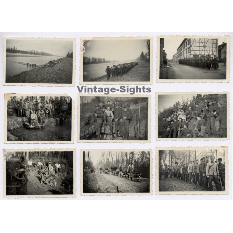 Breisach / WW2: RAD Arbeitsmänner - Westwall (9 Vintage Photos ca. 1937-1939)