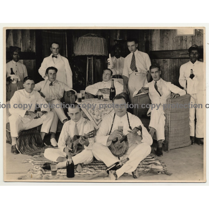 Sumatra / Indonesia: Memory Of A Gentleman's Evening (Vintage Photo B/W 1927)