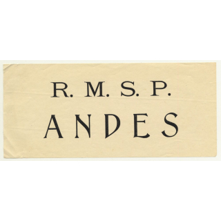 Royal Mail Ship: R.M.S.P. Andes (Vintage Luggage Label)