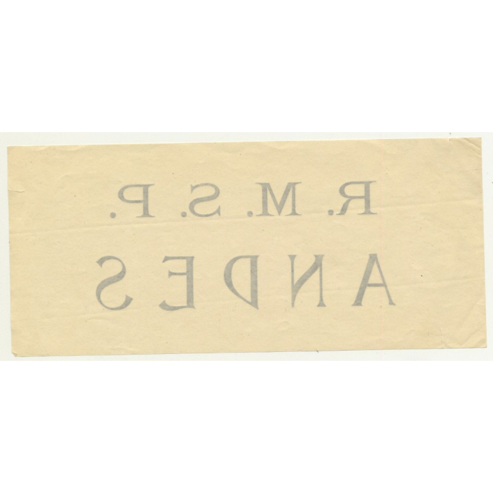 Royal Mail Ship: R.M.S.P. Andes (Vintage Luggage Label)