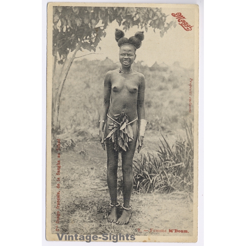 Congo Francais: Femme M'Boum / Sangha - Chad - Ethnic Nude (Vintage PC 1910s/1920s)