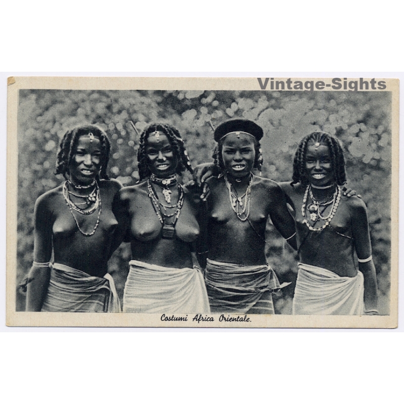 Colony of Eritrea: Females Of The Cunama Tribe / Ethnic Nude (Vintage PC 1930s)