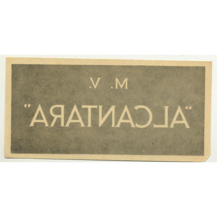 Royal Mail Ship: M. V. Alcantara (Vintage Luggage Label)