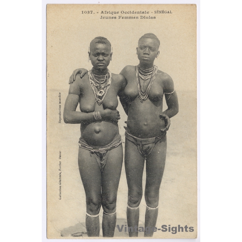 Senegal: Jeune Femmes Diolas / Ethnic Nude - Fortier (Vintage PC 1910s)