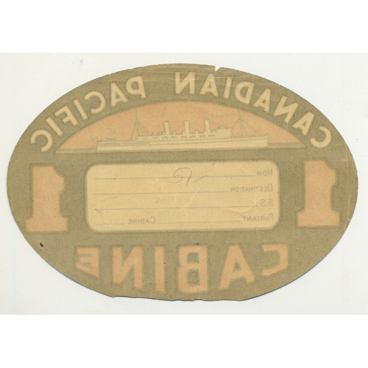 Canadian Pacific - Cabine - 1st Class (Vintage Shipping Line Luggage Label)