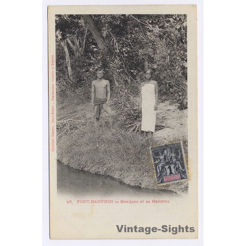 Fort-Dauphin / Madagascar: Bourjane et sa Ramatoa / Ethnic (Vintage PC 1900s)