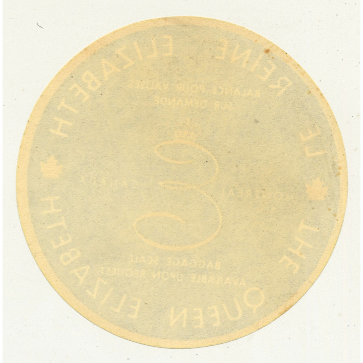 Hotel Le Reine Elizabeth / The Queen Elizabeth - Montreal / Canada (Vintage Luggage Label)