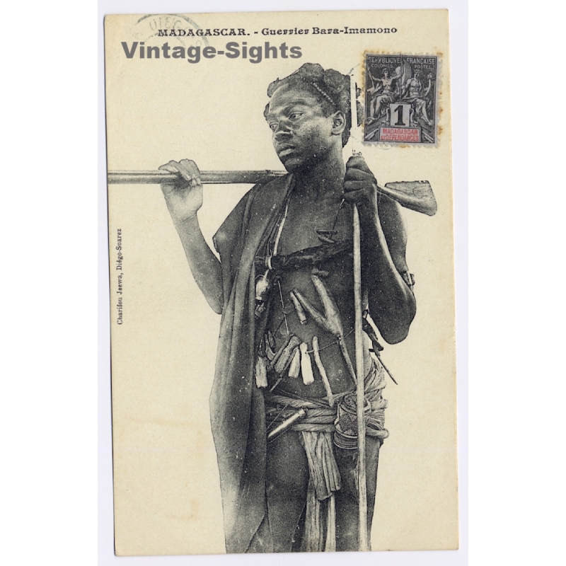 Madagascar: Guerrier Bara-Imamono / Ethnic (Vintage PC 1910s/1920s)
