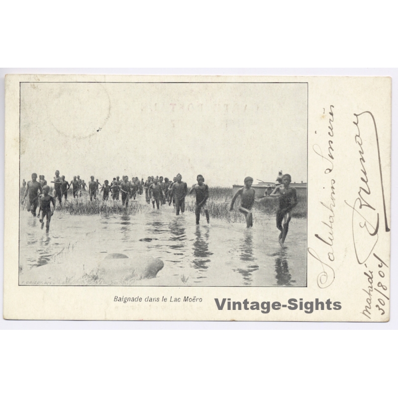 Congo Belge: Baignade Dans Le Lac Moëro / Ethnic (Vintage PC 1904)