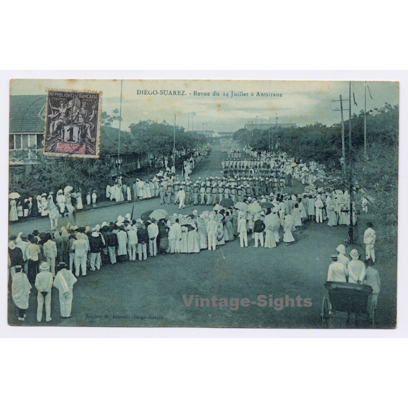Diego-Suarez / Madagascar: Military Parade 14th Of July (Vintage PC 1910s)