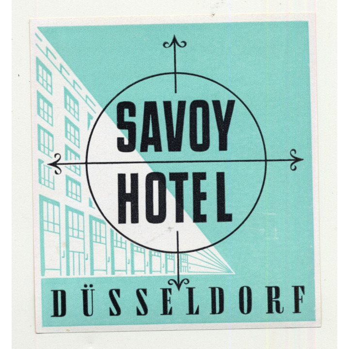 Industrie-Hotel - Neuss Am Rhein / Germany (Vintage Luggage Label ~1950s)