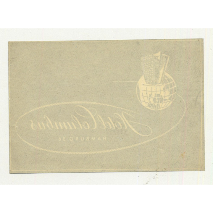 Hotel Columbus - Hamburg 36 / Germany (Vintage Luggage Label)