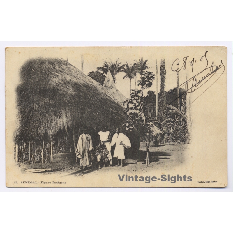 Senegal: Figaro Indigène / Straw Hut - Ethnic (Vintage PC 1905)