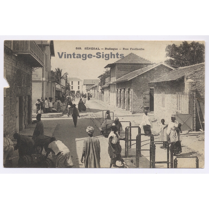 Rufisque / Senegal: Rue Faidherbe - Street Scene (Vintage PC 1908)