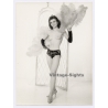 Great Take Of Slim Topless Pin-Up Girl / Feather Boa (Vintage Photo ~1960s)