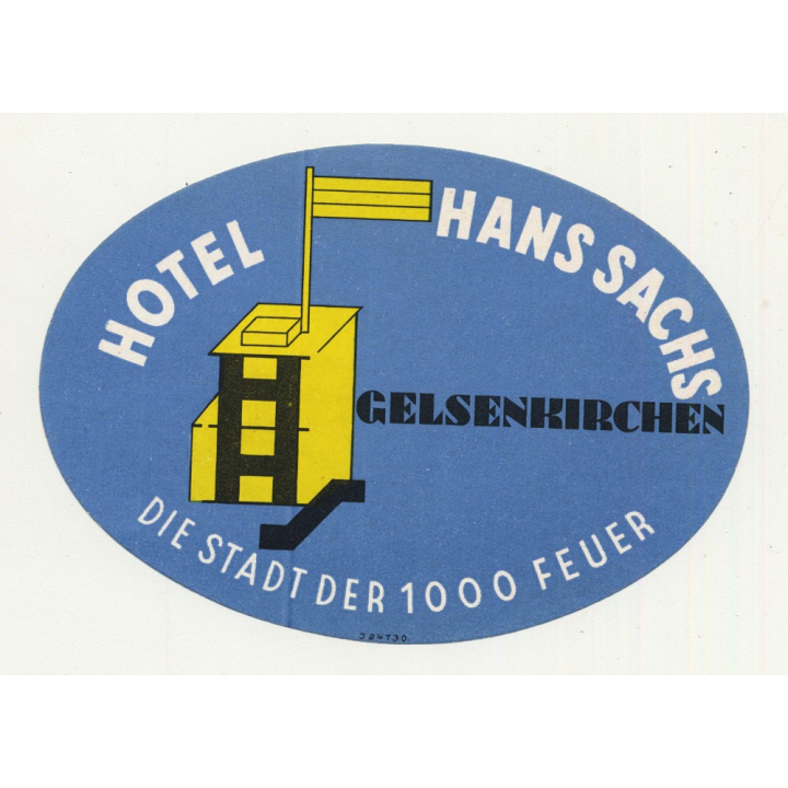 Hotel Hans Sachs - Gelsenkirchen / Germany (Vintage Luggage Label)