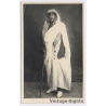 Italian Tripolitania (Libya): Portrait Of A Bedouin In Traditional Garb / Ethnic - Kufiya (Vintage RPPC 1910s/1920s)
