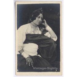 B.Liotti / Italian Tripolitania: Native Female Traditional Garb / Ethnic (Vintage RPPC 1920s/1930s)
