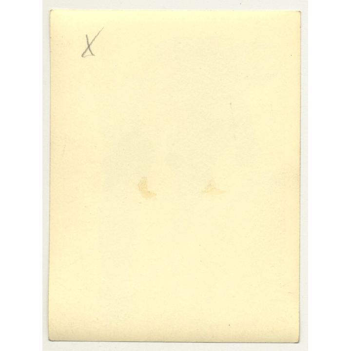 Dressed Woman Bends Over & Shows Kinky Lingerie / Suspenders (Vintage Photo B/W ~1940s/1950s)