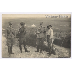 Italian Tripolitania (Libya): Italian Soldiers & Colonial Master (Vintage RPPC ~1910s/1920s)