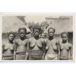 Cote D'Ivoire: Femmes Yacouba / Tribal Scars - Ethnic Nude (Vintage RPPC 1920s/1930s)