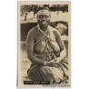 South Africa: Native Zulu Woman In Tribe Garb / Ethnic Nude (Vintage RPPC ~1940s)