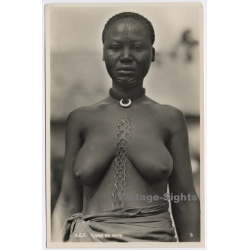 Casimir Zagourski: Native Female Of Sara People / Tribal Scars - Ethnic (Vintage RPPC 1920s/1930s)