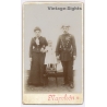Napoleón III: Tallori Couple & Daughter / Military Uniform (Vintage Boudoir/Cabinet Card 1902)