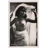 North Africa: Semi Nude Arab Female With Cloth / Ethnic Nude (Vintage RPPC ~1920s/1930s)