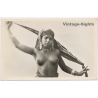 Maghreb: Topless Moorish Female With Turban / Ethnic Nude (Vintage RPPC ~1920s/1930s)