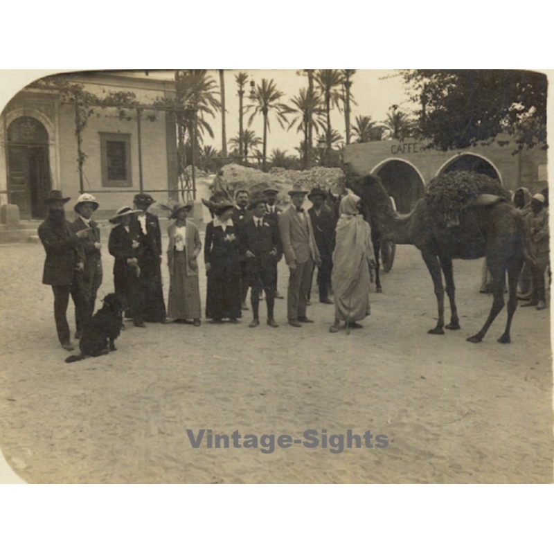 Tripolis?: Colonial Society In Front Of Caffe Orientale? (Vintage RPPC ~1910s)