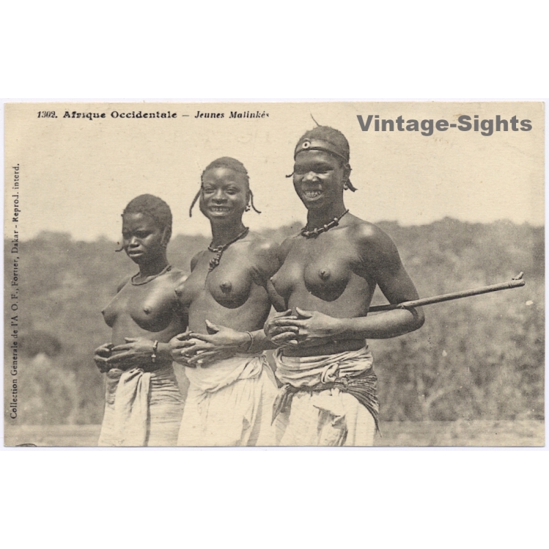 Afrique Occidentale: Jeunes Malinkés / Ethnic Nude - Fortier (Vintage PC ~1910s)