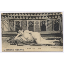 Morocco: La Sieste - Chubby Arab Female / Ethnic Nude (Vintage PC ~1910s)