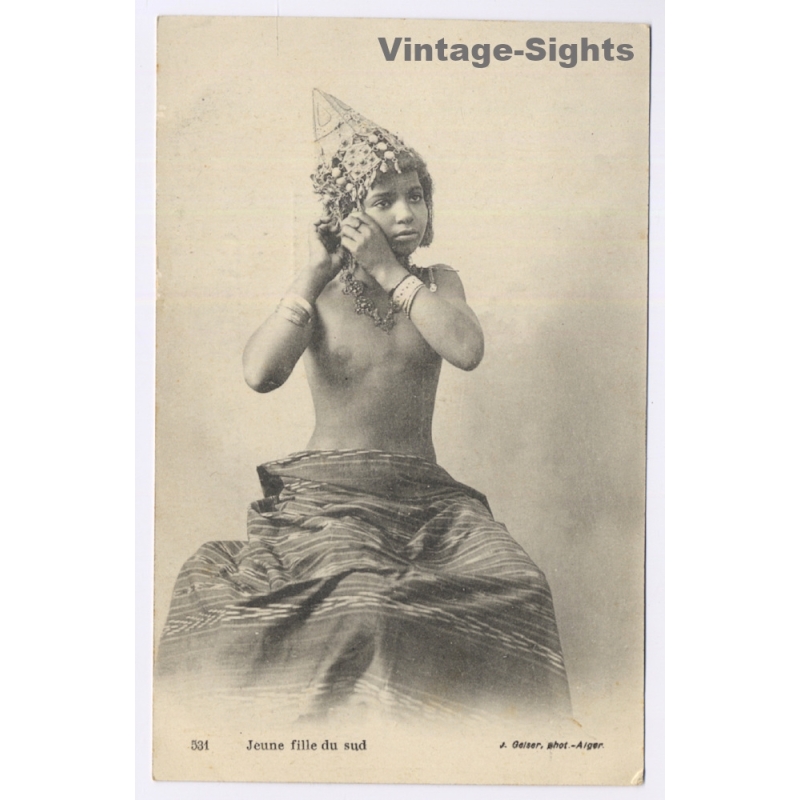 Jean Geiser / Algeria: Jeune Fille Du Sud / Ethnic Nude (Vintage PC 1918)