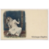 Maghreb: Topless Harem Woman With Mirror / Ethnic Nude (Vintage PC 1900s)