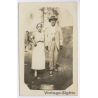 Nice Portrait Of Elder Spanish Man & His Daughter (Vintage RPPC ~1910s/1920s)