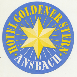 Hotel Goldener Stern - Ansbach / Germany (Vintage Luggage Label)