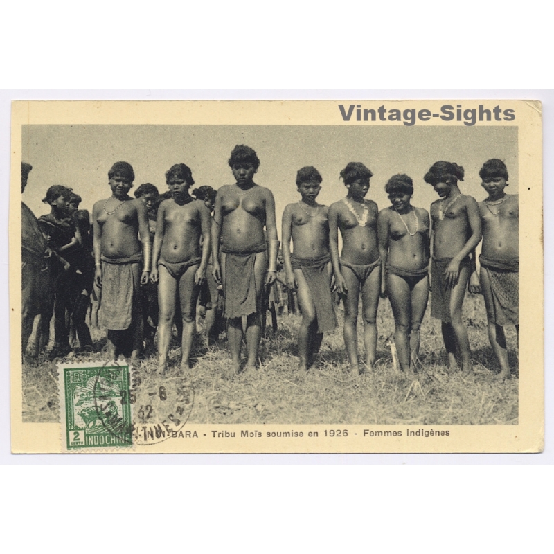 Vietnam: Annam Nui-Bara - Females Of Moïs People / Ethnic Nude (Vintage PC 1926)