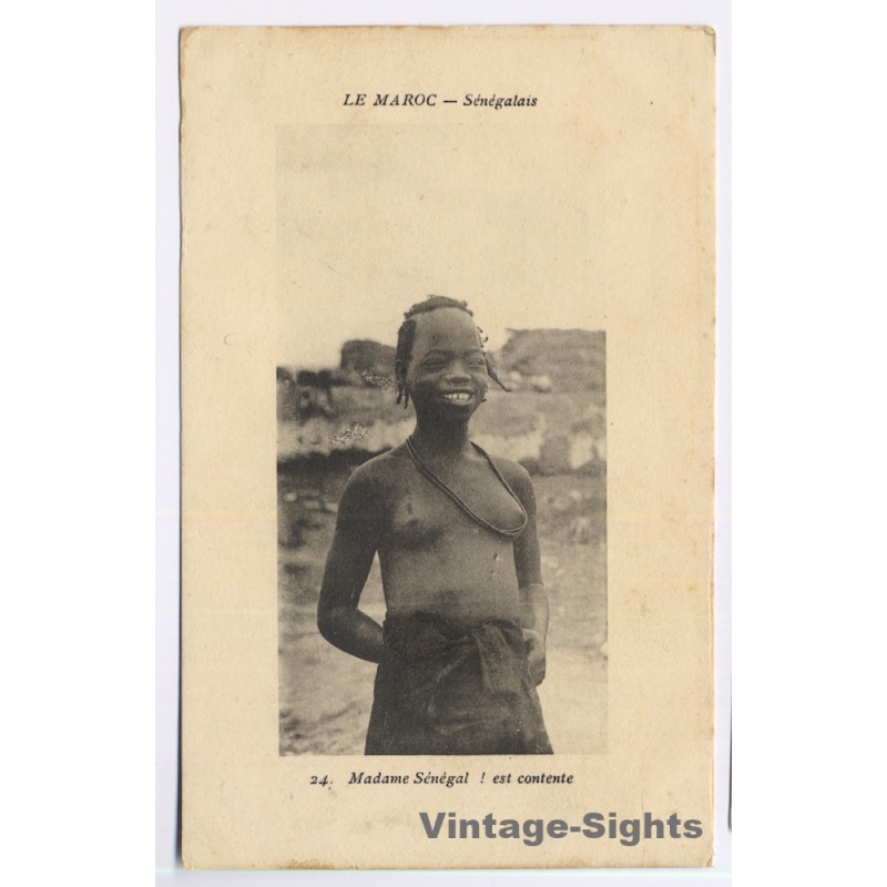 Morocco: Madame Senegal est contente / Ethnic Nude (Vintage PC 1910s)