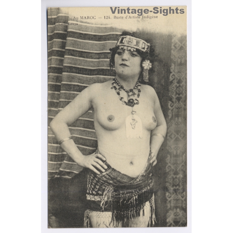 Morocco: Buste d'Artiste Indigène / Ethnic Nude - Harem (Vintage PC 1917)