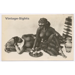 Algeria: Topless Harem Girls / Ethnic Nude - Harem (Vintage RPPC ~1910s)
