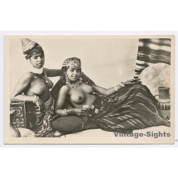 Algeria: Topless Harem Girls *2 / Ethnic Nude - Harem (Vintage RPPC ~1910s)