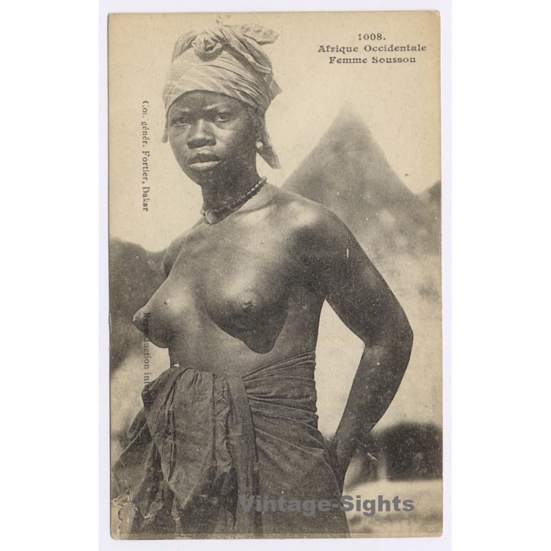 Afrique Occidentale: Femme Soussou / Ethnic Nude - Fortier (Vintage PC ~1910s)