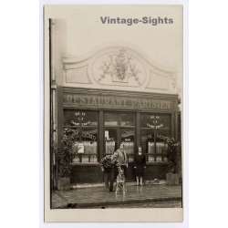 Champagne / France: Restaurant Parisien - Art Nouveau Facade (Vintage RPPC ~1910s/1920s)