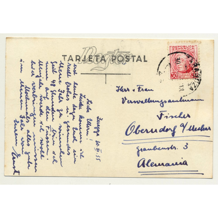 Zaragoza / Spain: Calle De Alfonso I (Vintage RPPC 1956)