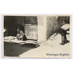 Medina / Tripolitana Italiana: Street Vendor & Boy / B.Liotti (Vintage RPPC ~1910s/1920s)