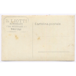 Medina / Tripolitana Italiana: Street Vendor & Boy / B.Liotti (Vintage RPPC ~1910s/1920s)
