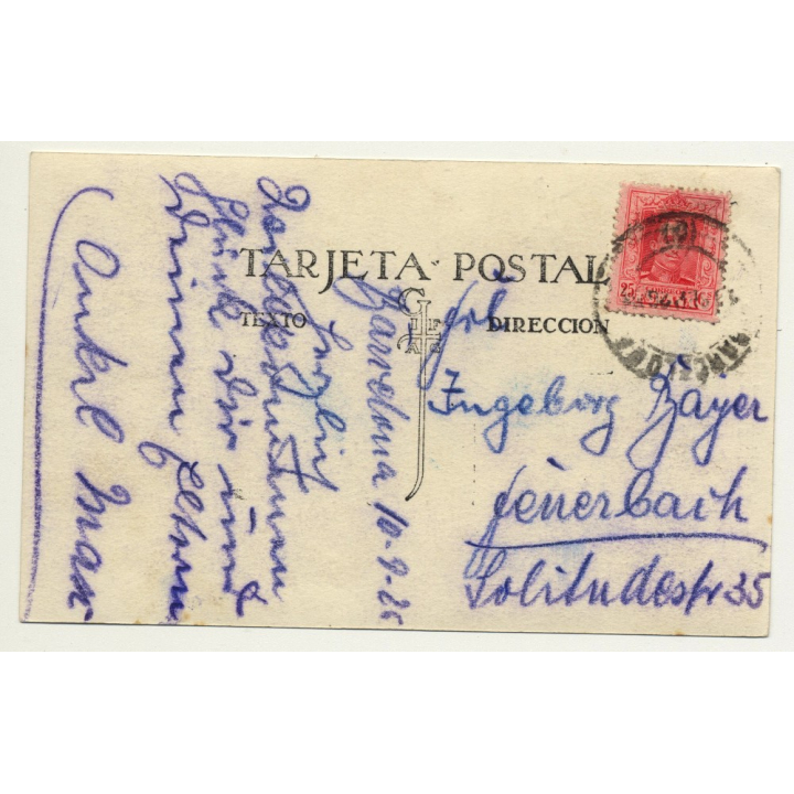 Barcelona / Spain: Palacio De Comunicaciones (Vintage RPPC 1926 Zerkowitz)